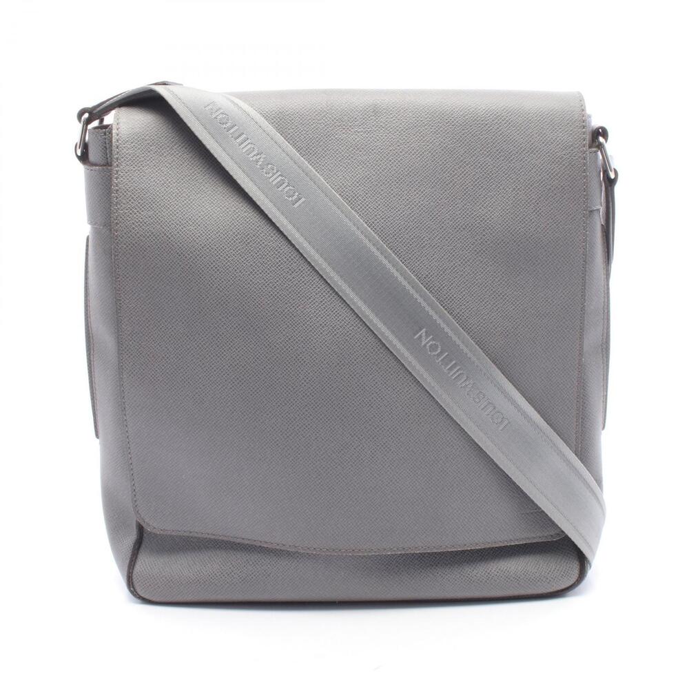 Louis Vuitton Milo Shoulder Bag Taiga Leather Gray